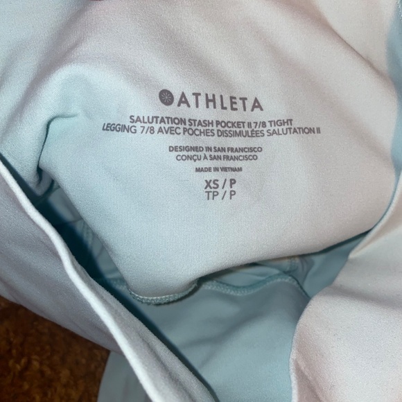 Athleta Salutation Stash 7/8 Tight NWT XS Light Blue - Picture 6 of 8